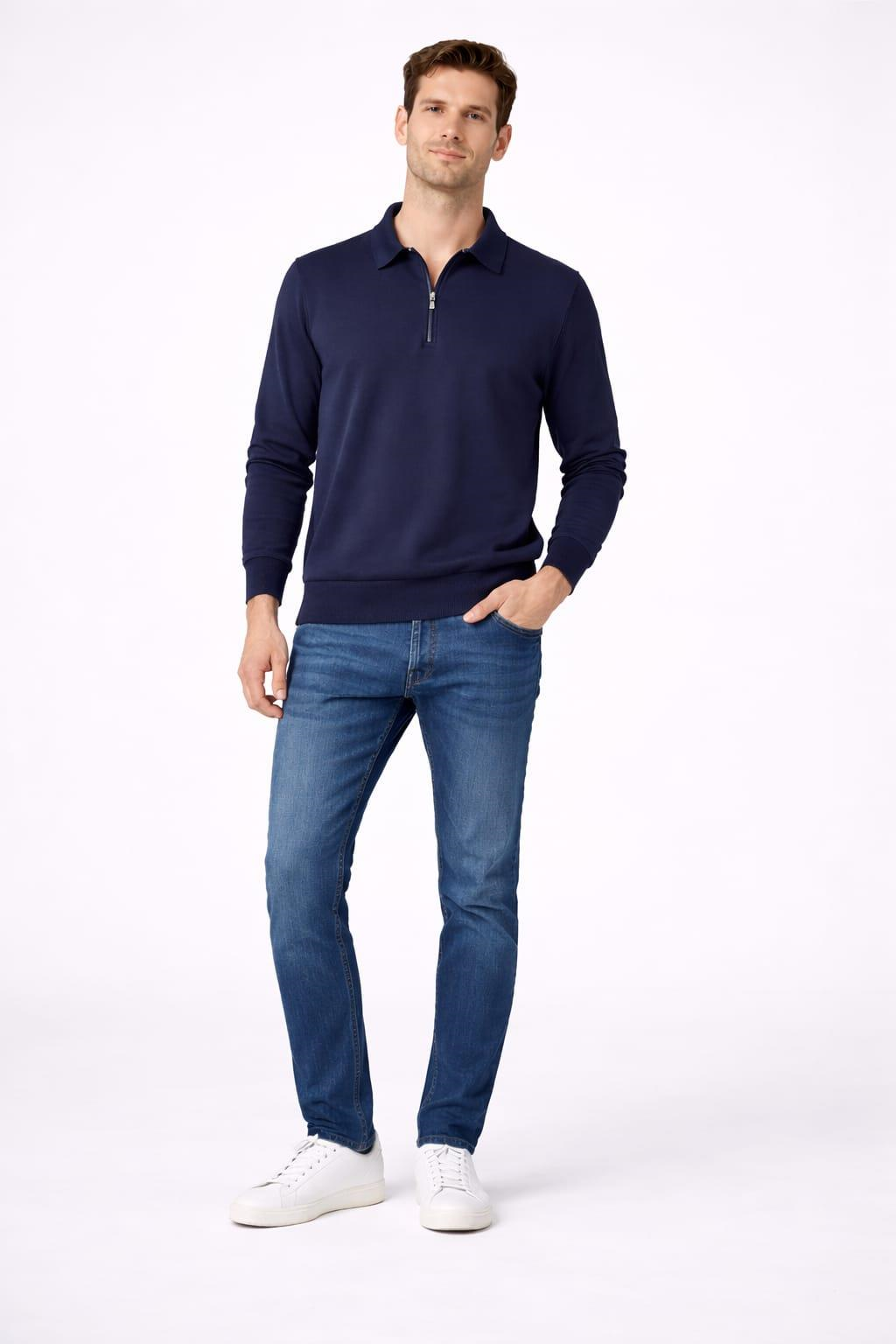 Erkek Fermuarlı Sweatshirt