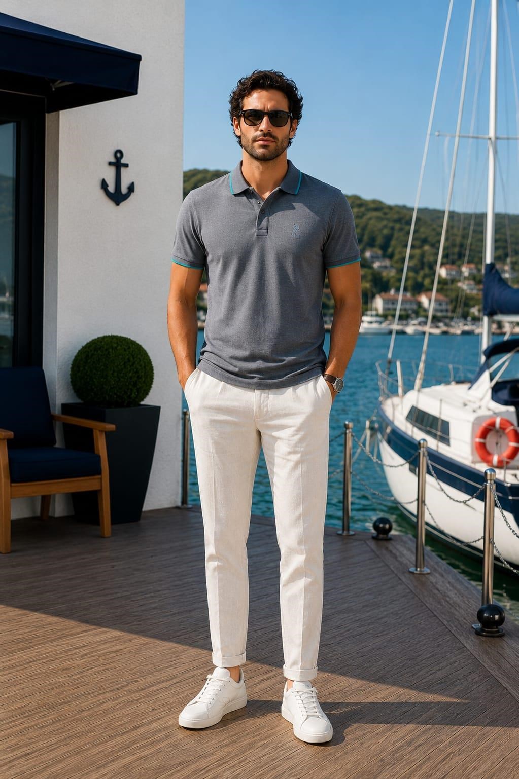Polo Yaka Düğmeli T-shirt