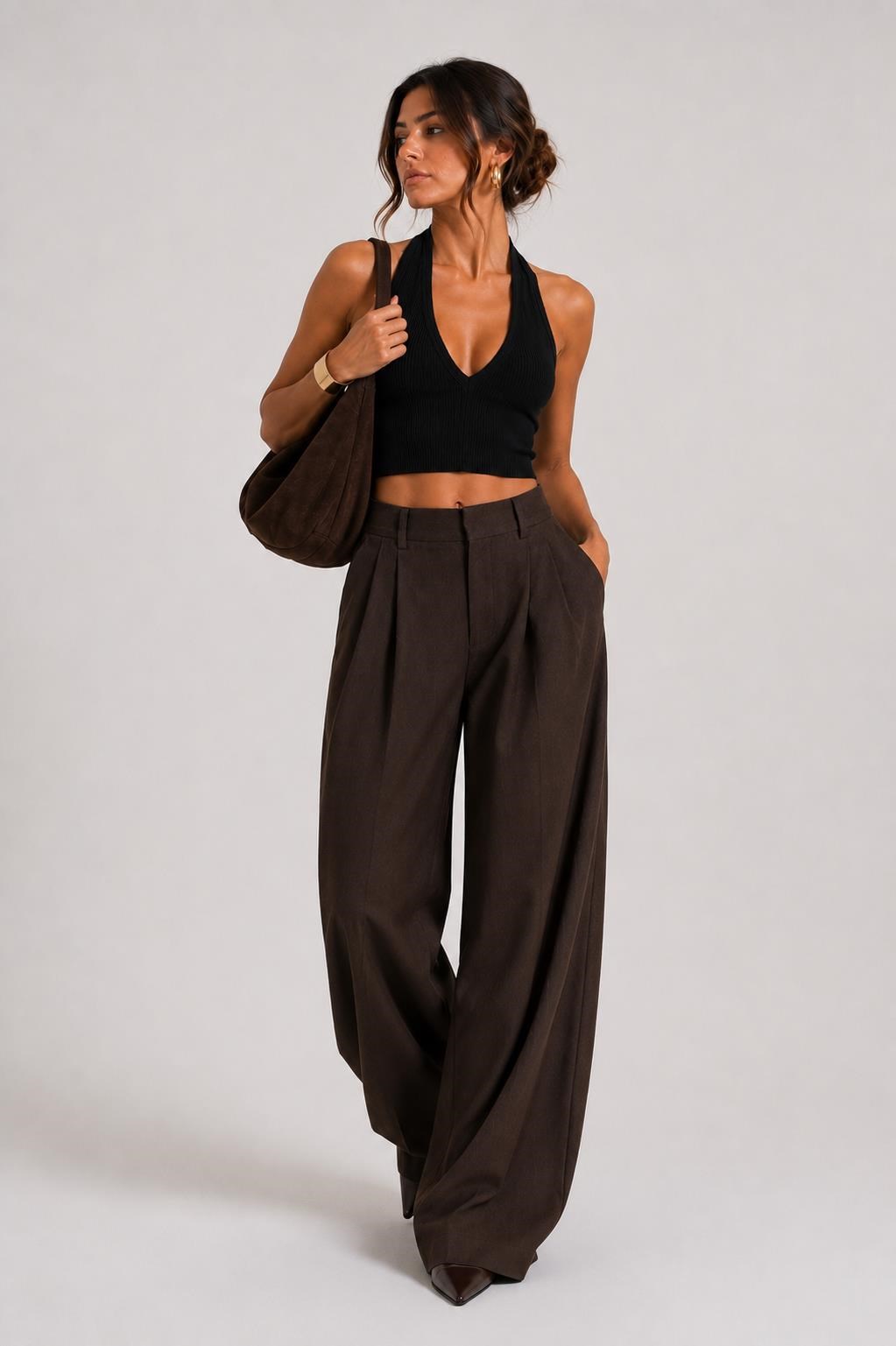 Sırtı Açık Fitilli Crop Top