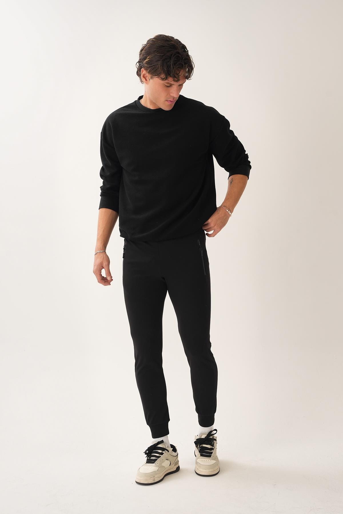 Slim Fit Siyah Jogger Eşofman Altı