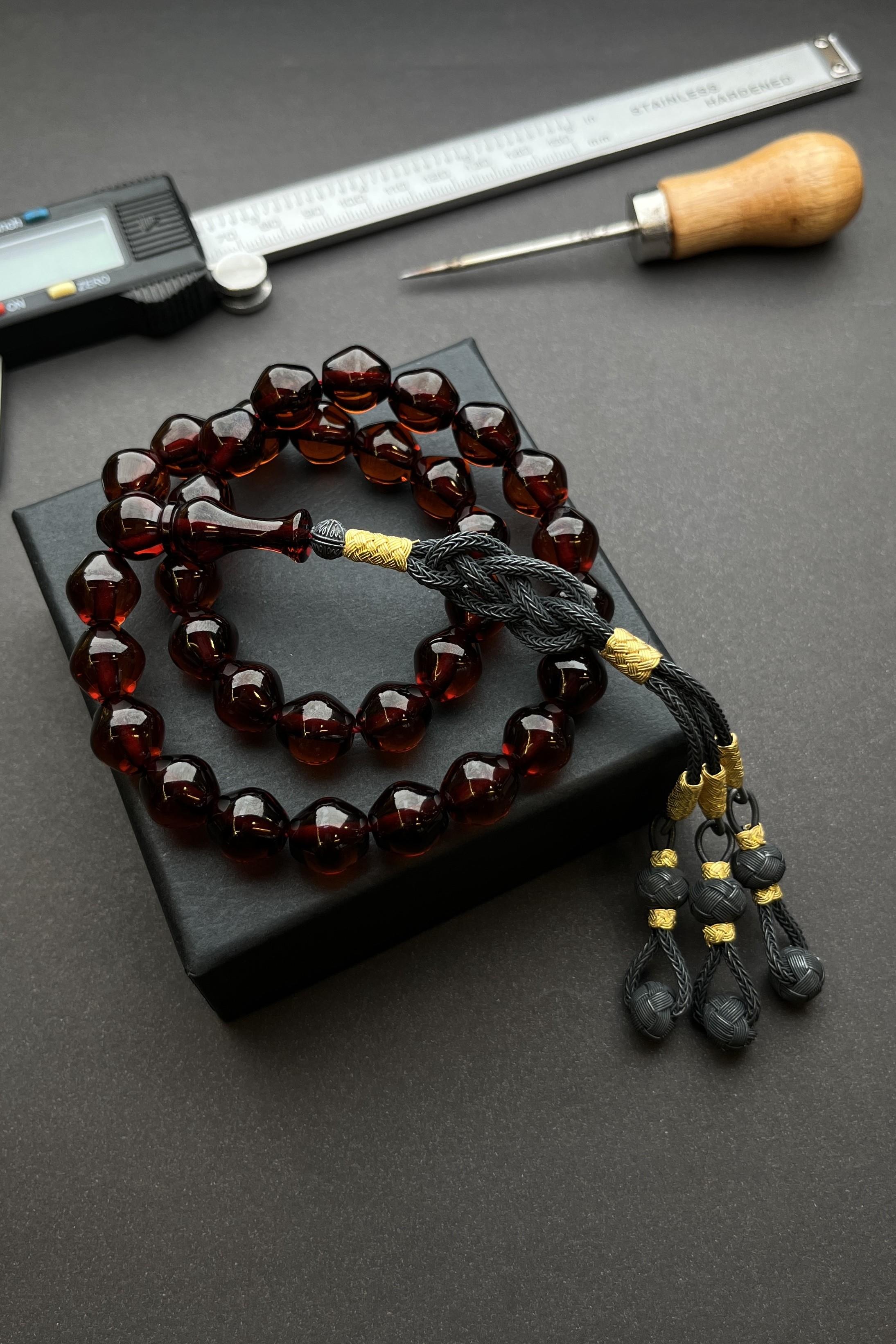 Silver Kazaz Woven Design Fire-i Amber