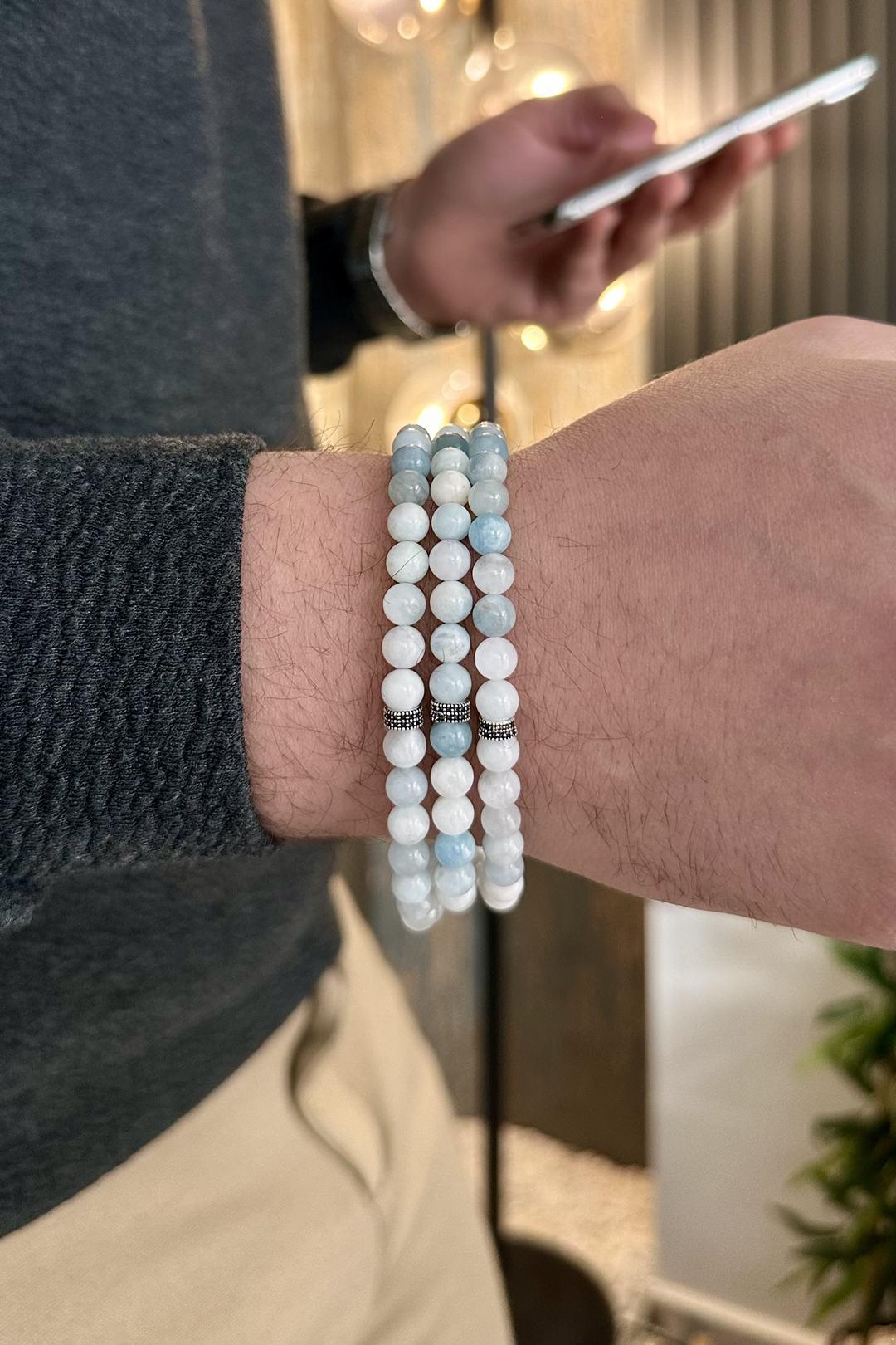 99'luk Aquamarine Bracelet Namaz Prayer Beads Necklace-BİLEKLİK-TESBİH