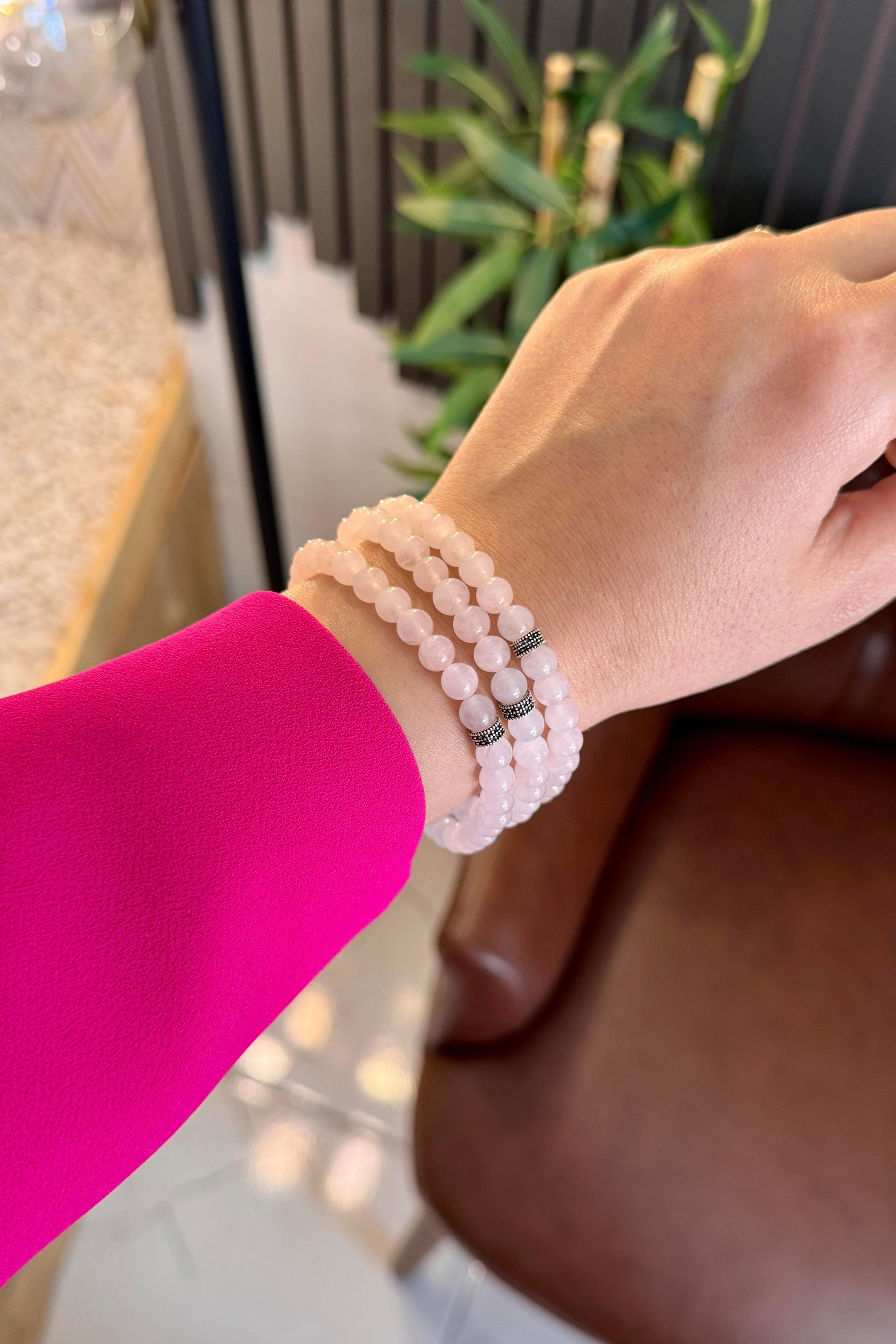 99'luk Pink Quvars Bracelet Namaz Prayer Beads Necklace-BİLEKLİK-TESBİH