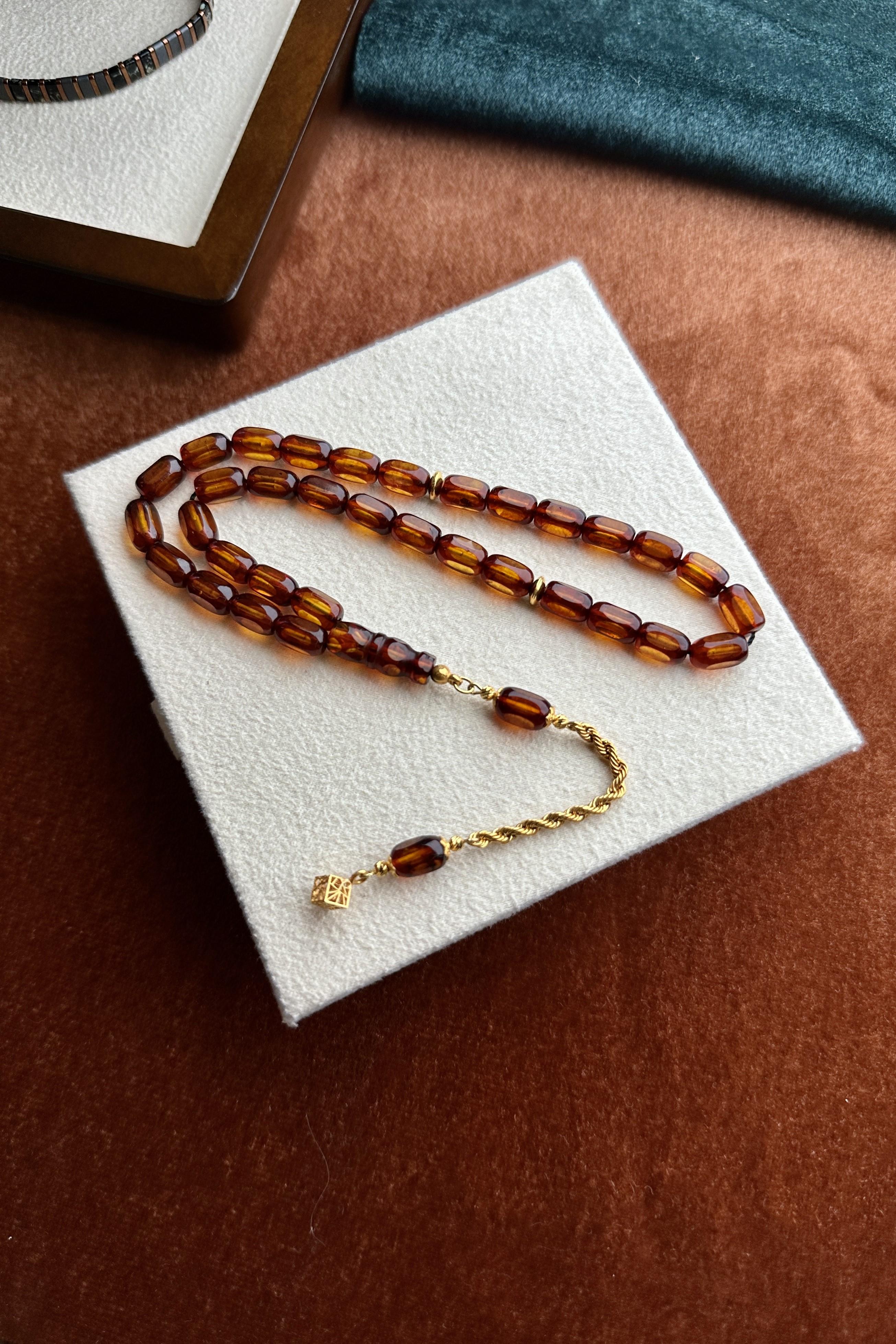 Gold Tassel Bilek Size Rus Drop Amber
