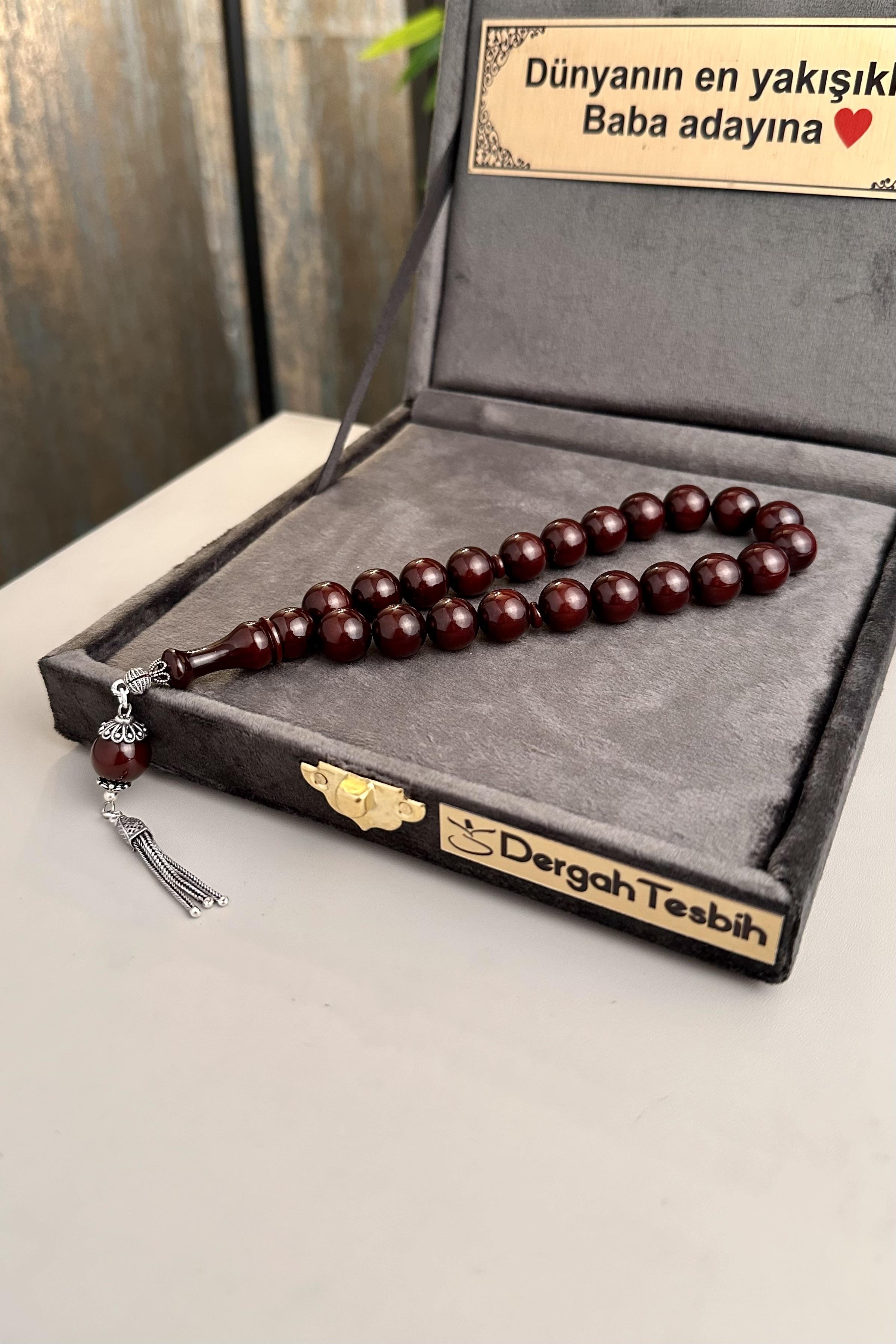 Fire Amber Efe Prayer Beads Silver Design