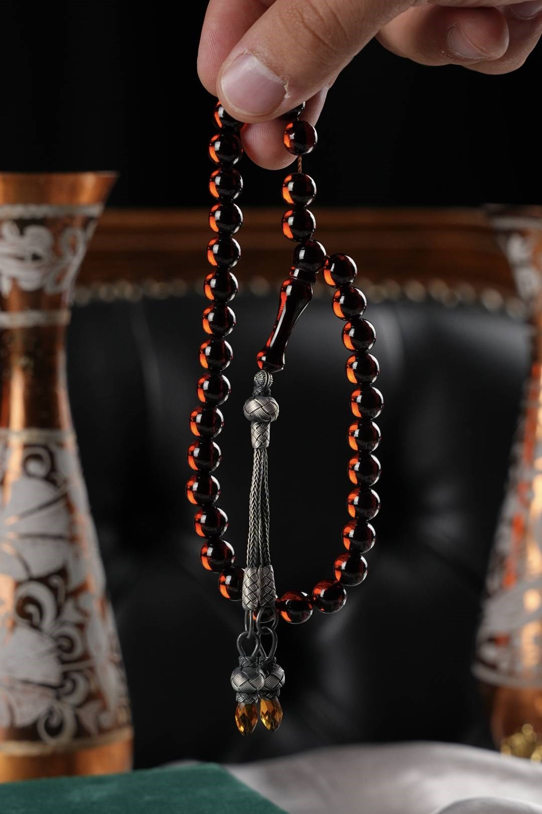 Bilek Size Amber Prayer Beads Sürmeli