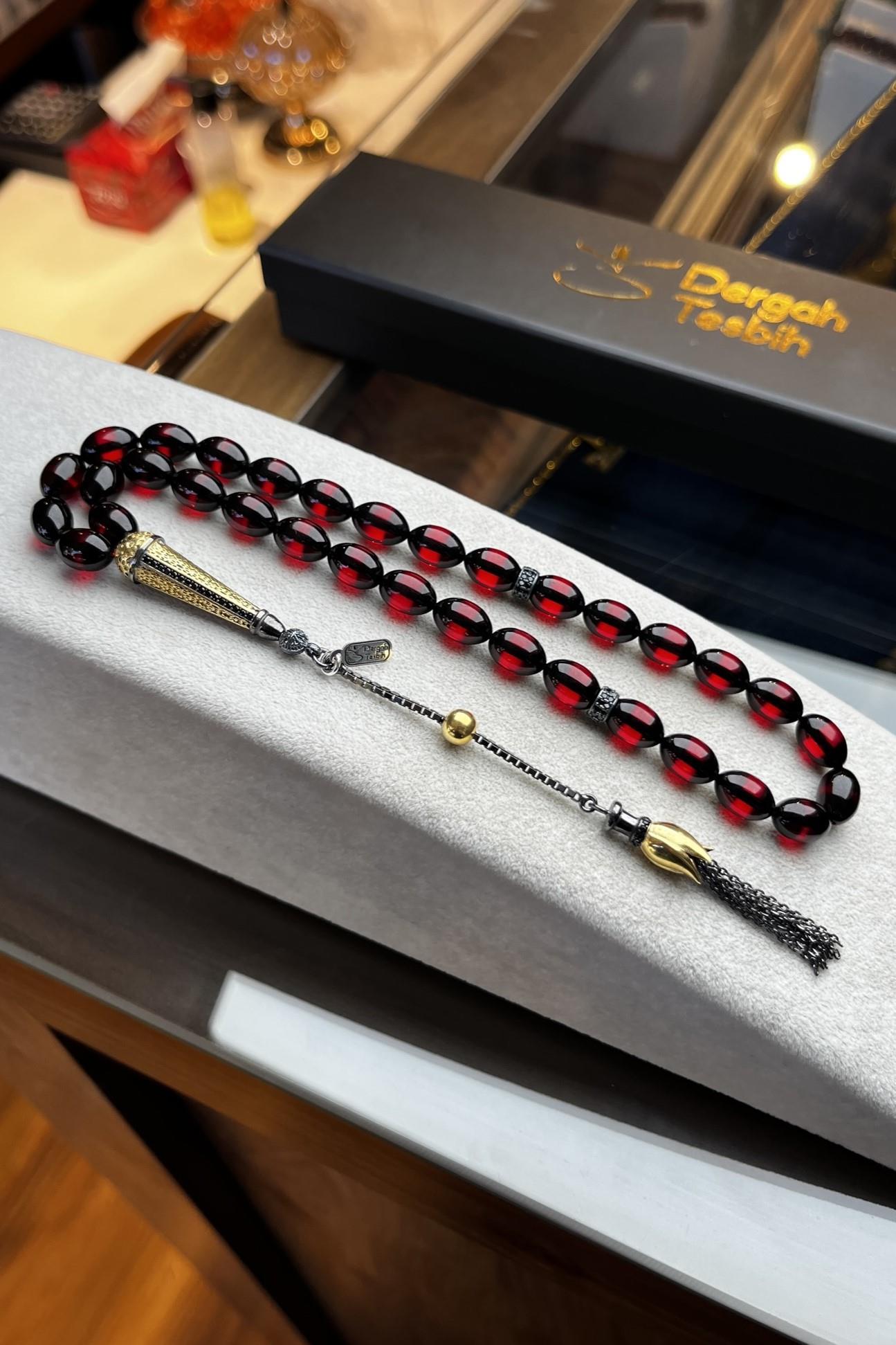 Diamond Silver Serisi Sürmeli Fire Pressed Amber