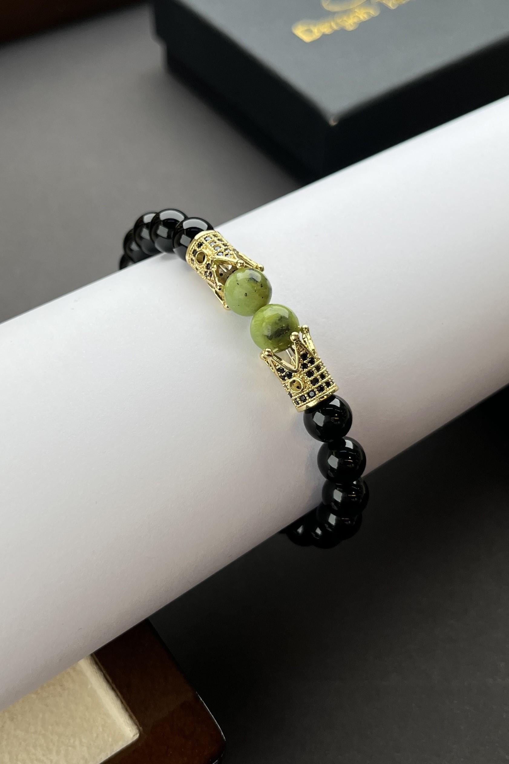 Diamond Serisi Orjinal Onyx Yeşim Stone Bracelet