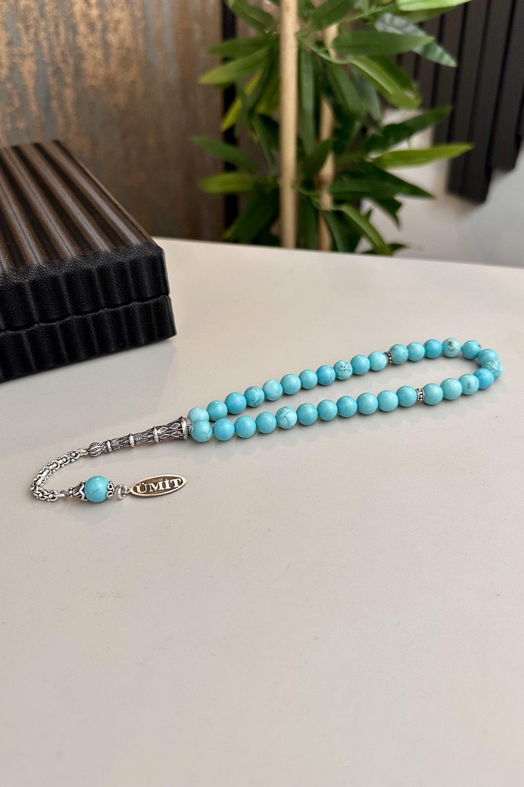 Turquoise Stone Prayer Beads Personalized