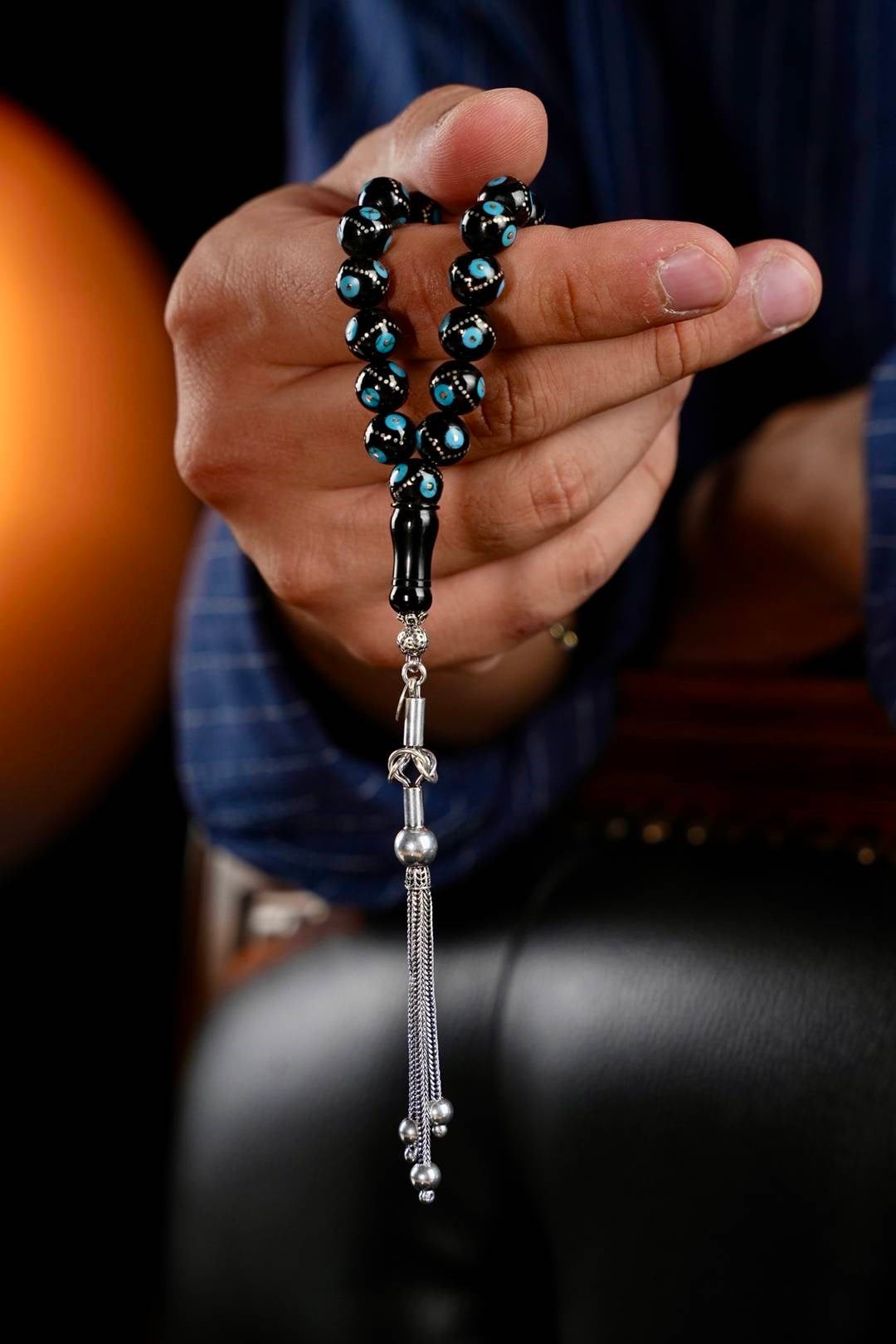 Turquoise & Silver Çakım Erzurum Oltu Stone