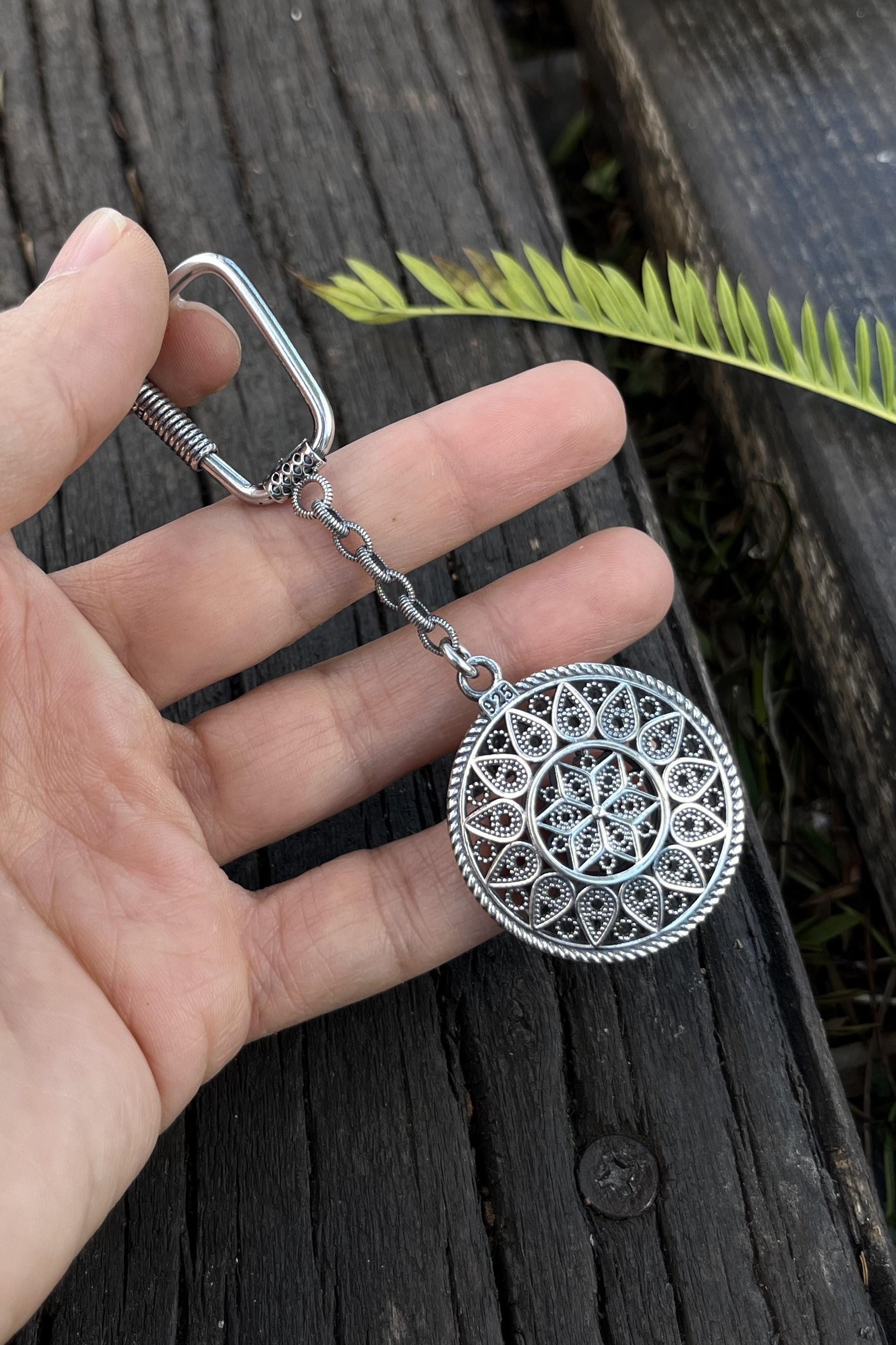 Eye Yaşı Motif Silver Filigree Keychain
