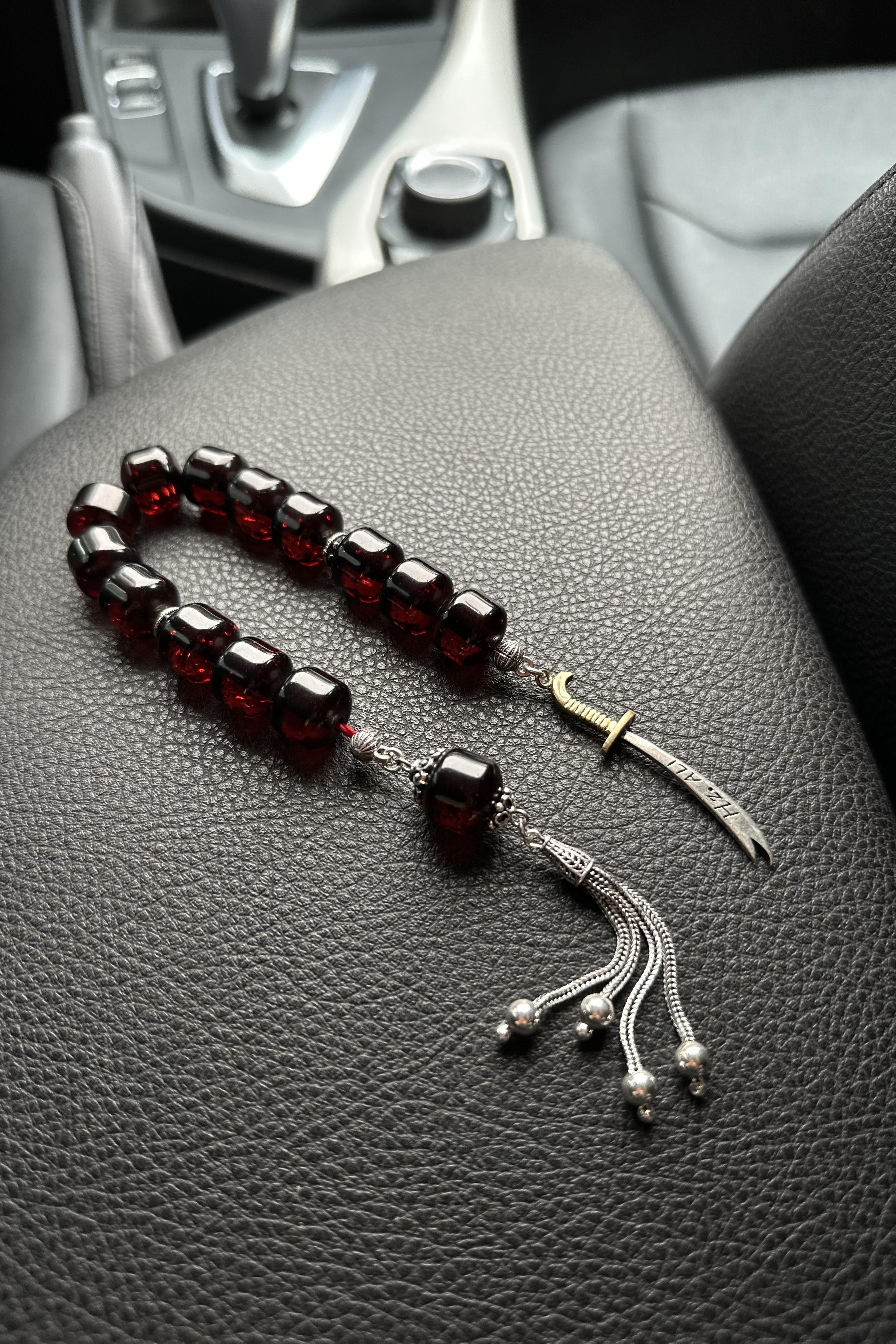 Silver Tassel Gece Fire Zaza Prayer Beads Fire-i Pressed
