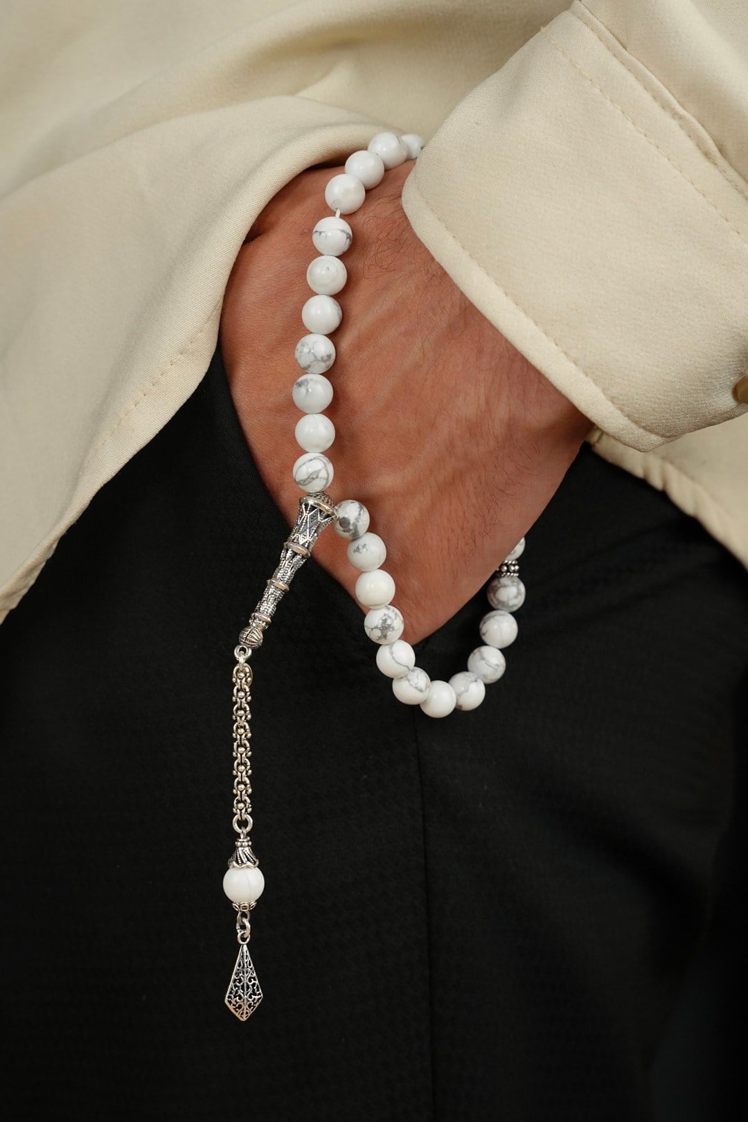Havlit Prayer Beads Silver Design