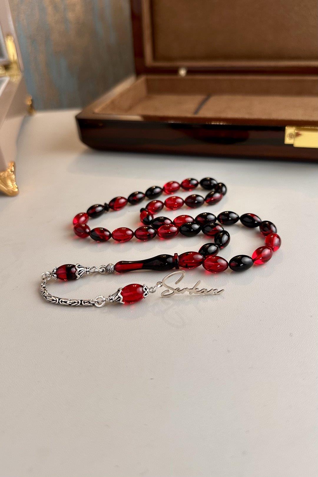 İsminize Special İmza Designed Gece Kızılı Fire-i Amber Prayer Beads