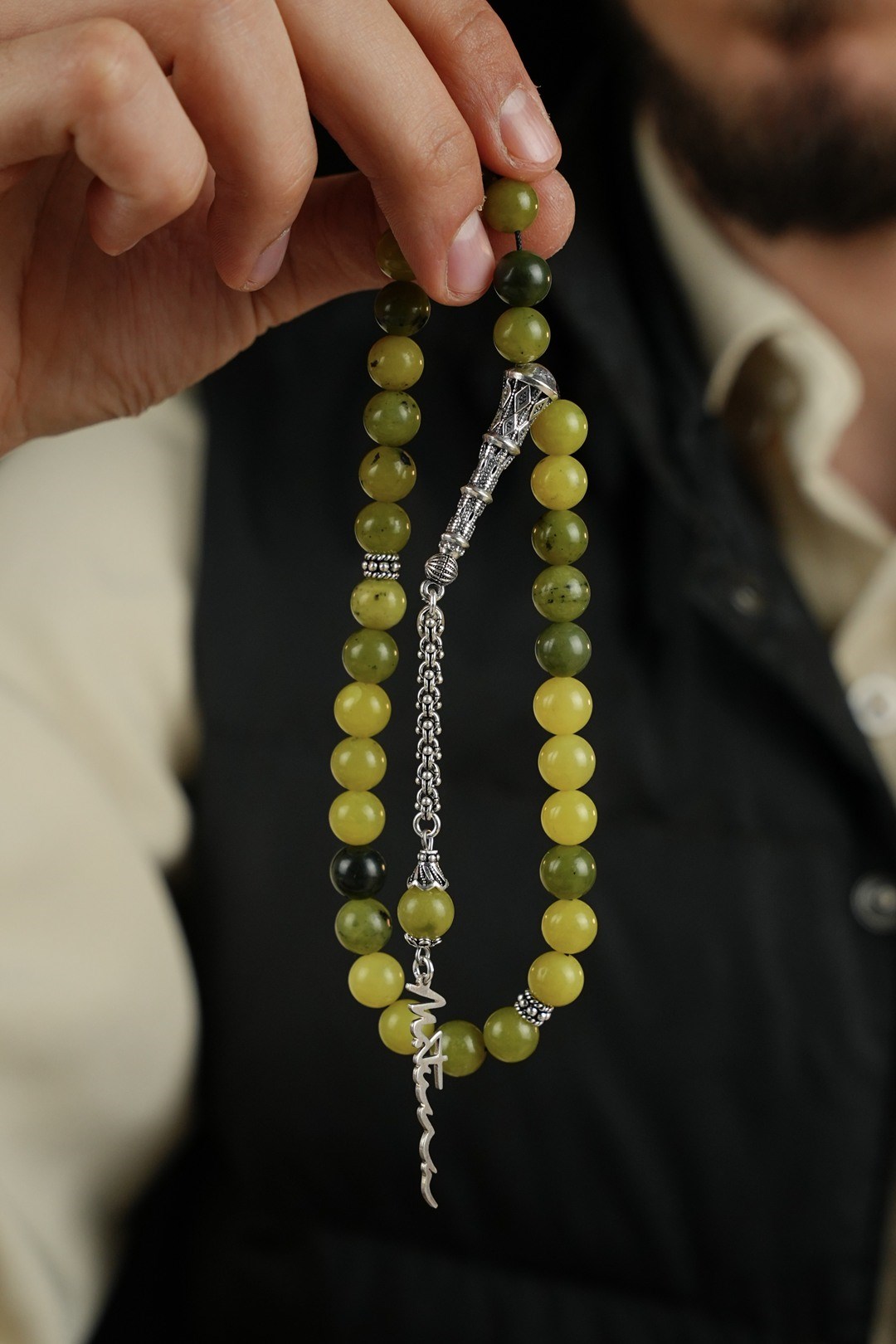 İsminize Special İmza Designed Yeşim Stone Prayer Beads