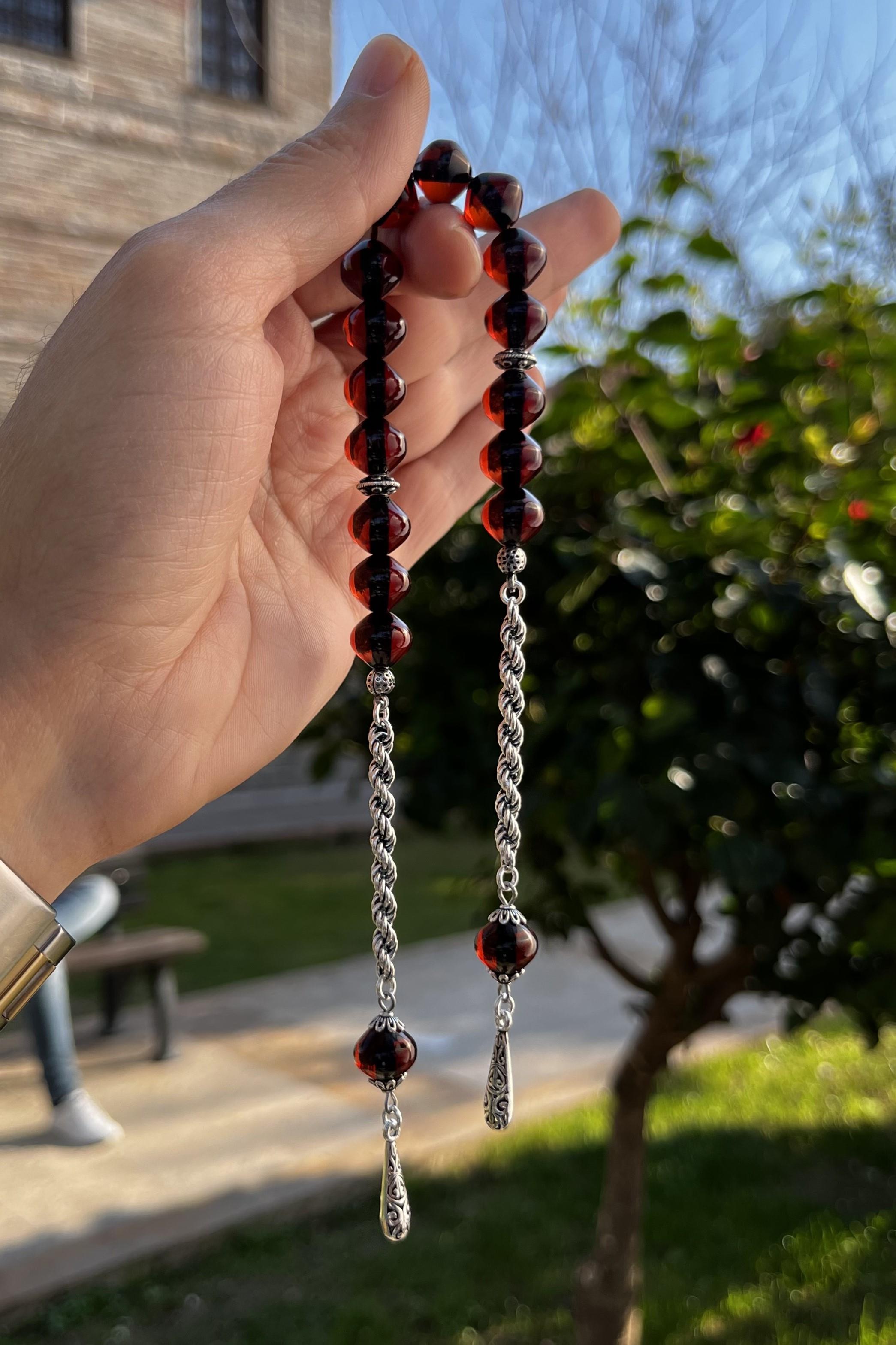 Muazzam Hamur Zaza Prayer Beads Fire-i Pressed Silver Tassel