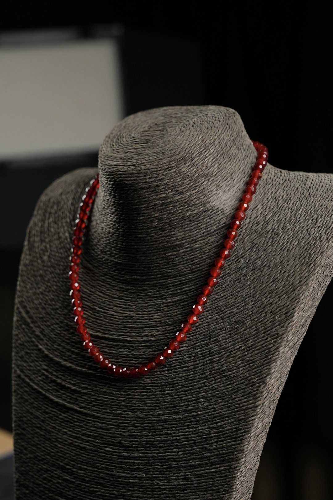Orjinal Agate Stone Silver Klips Necklace
