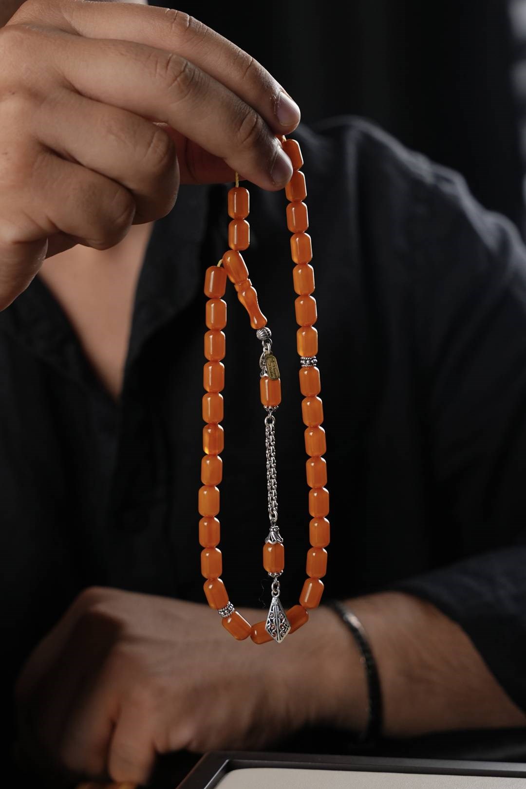 Ottoman Pressed Amber Silver Design