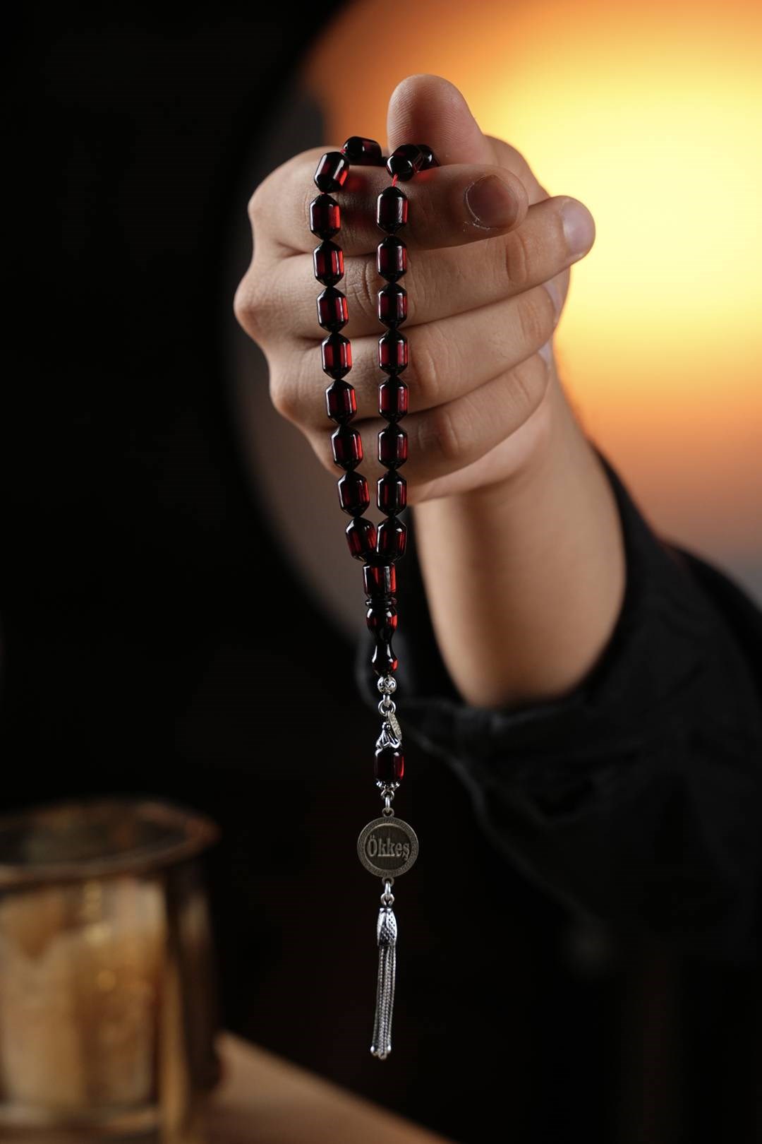 Tamamı el işçiliğ Canım Babam Prayer Beads Silver Design