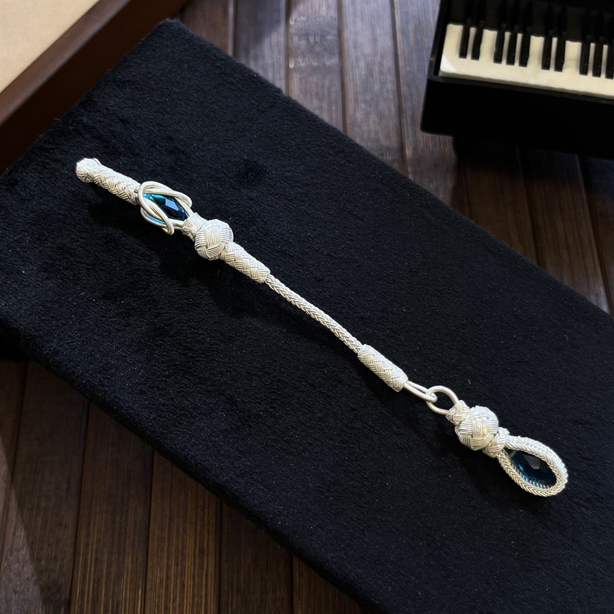 Turquoise Stone-set Silver Kazaziye Kamçı