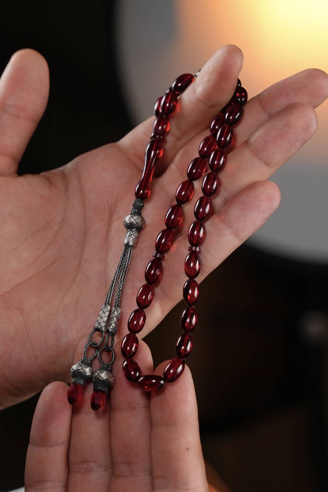 New Kazaz Tassel Fire-i Amber Prayer Beads