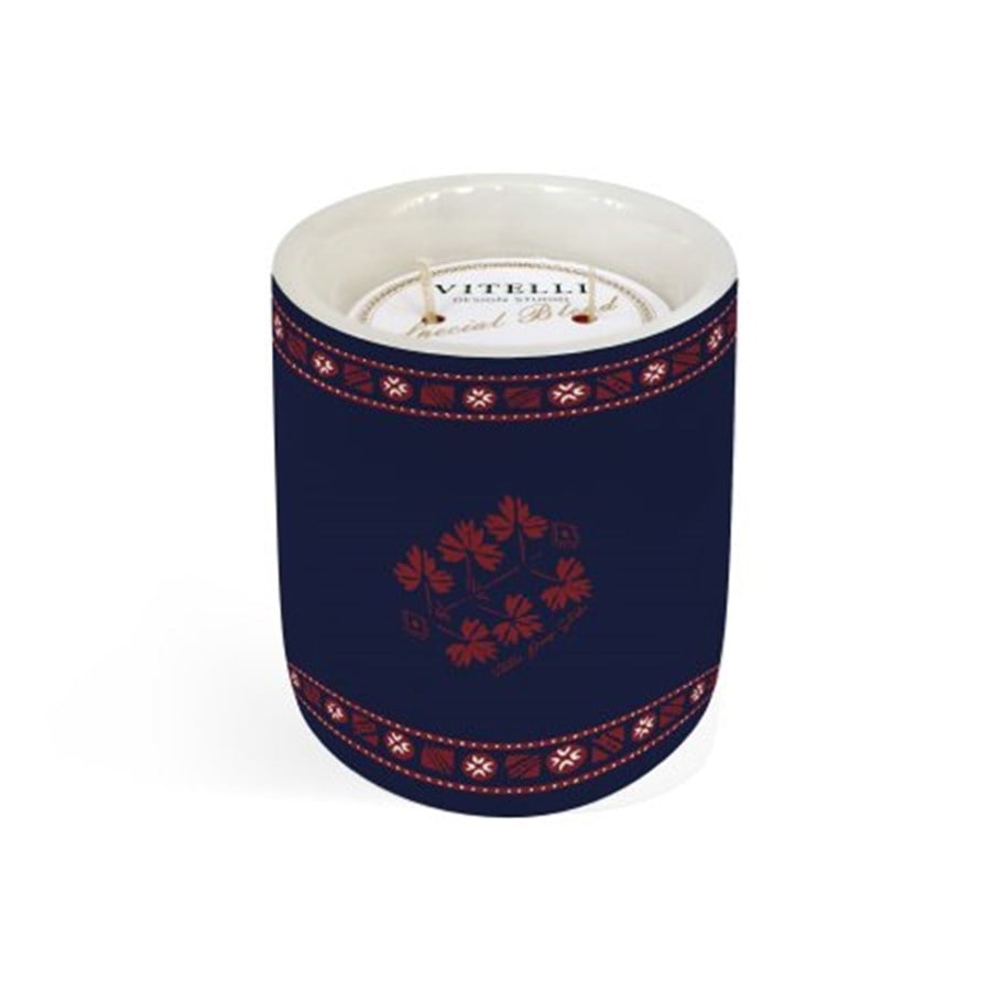 Yağcıbedir Collection Mavi Büyük Boy Mermer Mum