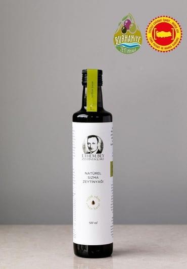 Coğrafi İşaretli 2024-2025 Ethem Bey Natürel Sızma Zeytinyağı 500 Ml Cam Şişe