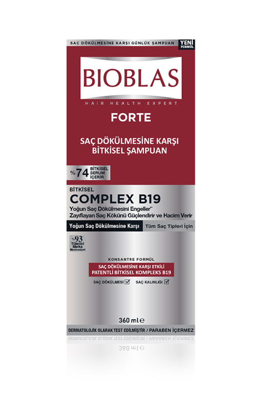 Bioblas Forte Complex B19 Yoğun Saç Dökülmelerine Karşı Bitkisel Şampuan 360 ml