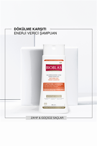 Bioblas Saç Dökülmesine Karşı Enerji Şampuanı Caffeine + Ginseng 360 ml