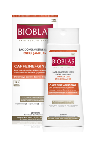 Bioblas Saç Dökülmesine Karşı Enerji Şampuanı Caffeine + Ginseng 360 ml