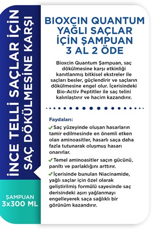 Bioxcin Quantum Yağlı Şampuan 3 Al 2 Öde