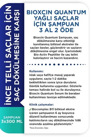 Bioxcin Quantum Yağlı Şampuan 3 Al 2 Öde