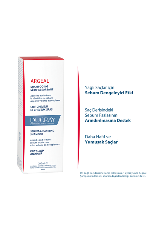 Ducray Argeal Shampoo - Yağlı Saçlar İçin Şampuan 200ml