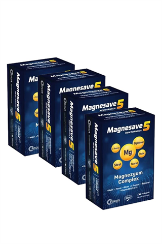 MinerallerFocus PharmaMagnesave5 Magnezyum Complex 60 kapsül x4