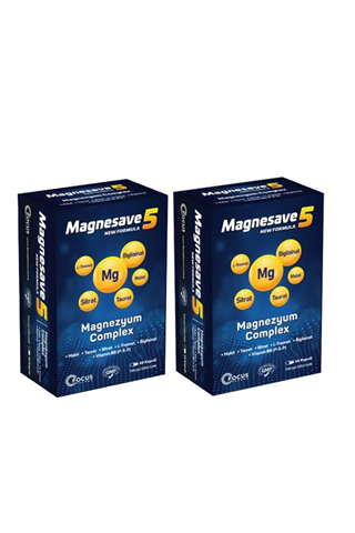 MinerallerFocus PharmaMagnesave5 Magnezyum Complex 60 kapsül x2