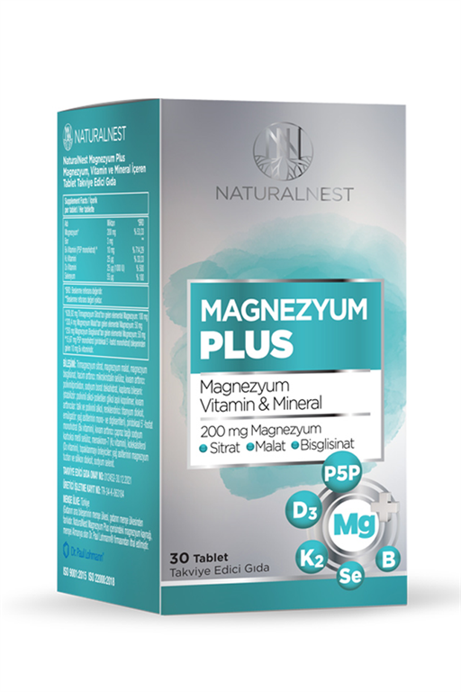 8697595877500 | Naturalnest Magnezyum Plus 30 Tablet | KozmovitalVitamin / MultivitaminNaturalNestNaturalNest Magnezyum Plus 30 Tablet