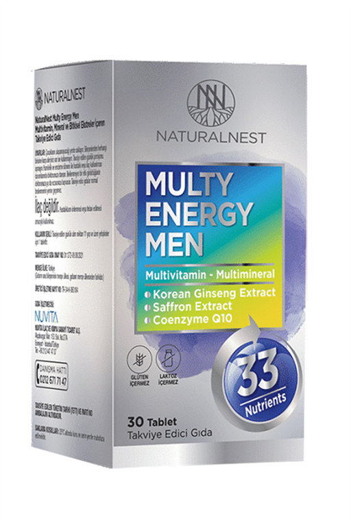 8697595877401 | Naturalnest Multi Energy Men 30 Tablet | KozmovitalVitamin / MultivitaminNaturalNestNaturalNest Multy Energy Men 30 Tablet