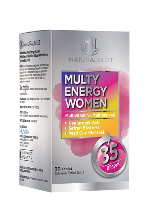 8697595877418 | NaturalNest Multy Energy Women 30 Tablet | KozmovitalVitamin / MultivitaminNaturalNestNaturalNest Multy Energy Women 30 Tablet