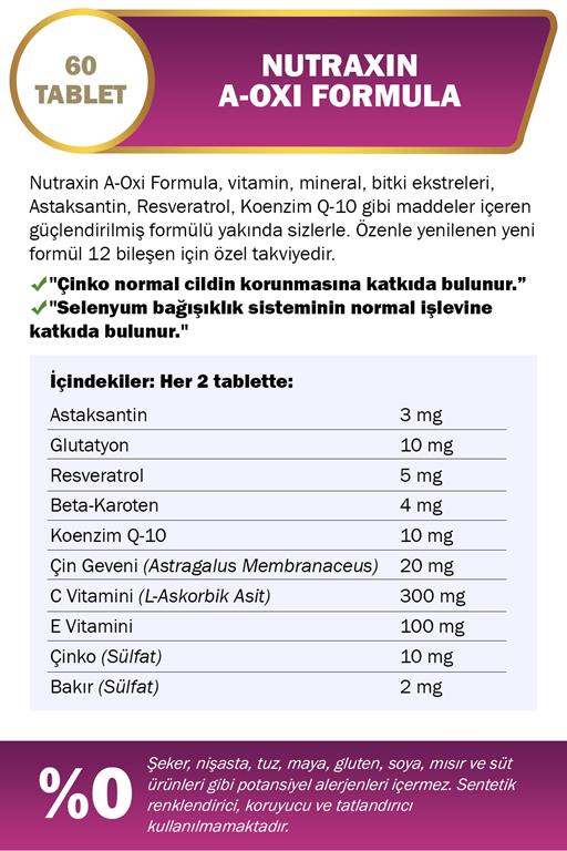 Nutraxin A-Oxi Formula 60 Kapsül