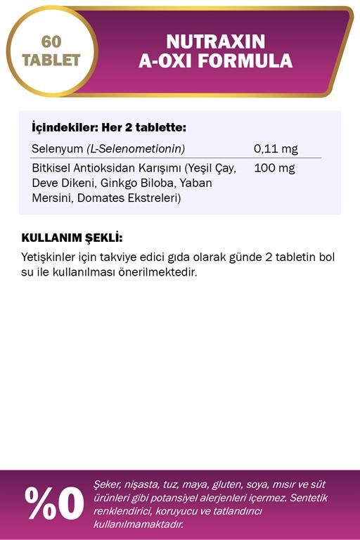 Nutraxin A-Oxi Formula 60 Kapsül