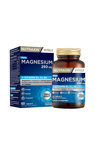 Nutraxin Magnesium Daily 250 mg 60 TabletMinerallerNutraxinNutraxin Magnesium Daily 250 mg 60 Tablet