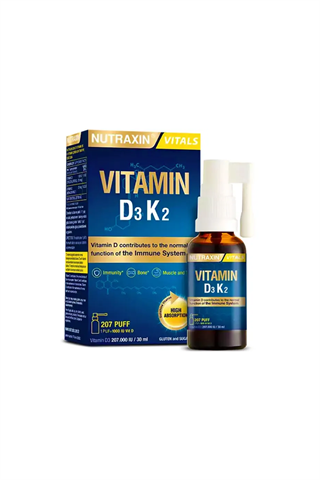 Nutraxin Vitamin D3/K2 Sprey 30 ml | KozmovitalVitamin / MultivitaminNutraxinNutraxin Vitamin D3/K2 Sprey 30 ml