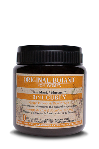Original Botanic 3in1 Curly Kıvırcık Saçlara Özel Vegan Maske Kadın 250 ml