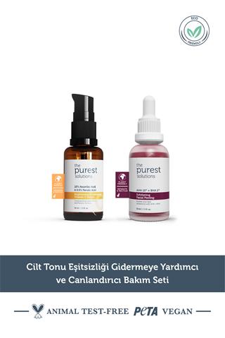 The Purest Solutions Cilt tonu eşitsizliği gidermeye yardımcı ve canlandırıcı bakım seti TPS141