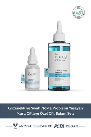 The Purest Solutions Gözenekli ve Siyah Nokta Problemi Yaşayan Kuru Ciltlere Özel Cilt Bakım Seti TPS123