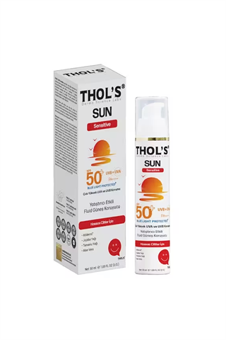 Yüz Güneş ÜrünleriTholsThol's Sun Sensitive Kızarıklık ve Hassasiyet Görünümü İçin Yüksek Toleranslı Güneş Koruyucu Krem 50 ml