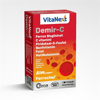 Vitanext Demir-C 30 Kapsül | KozmovitalMinerallerFocus PharmaVitanext Demir-C 30 Kapsül