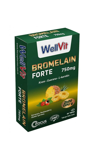 WellVit Bromelain Forte 30 Tablet | KozmovitalBitkisel ÜrünlerFocus PharmaWellVit Bromelain Forte 30 Tablet