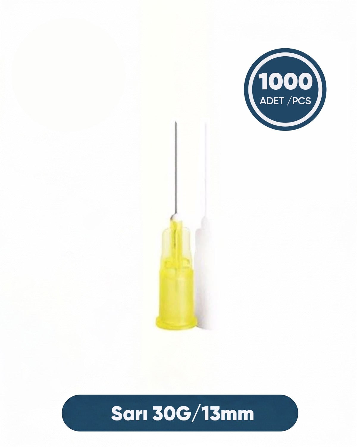 30G (0.82mm.), 13mm,Sarı Enjektör İğnesi 1000 Ad./Pkt.