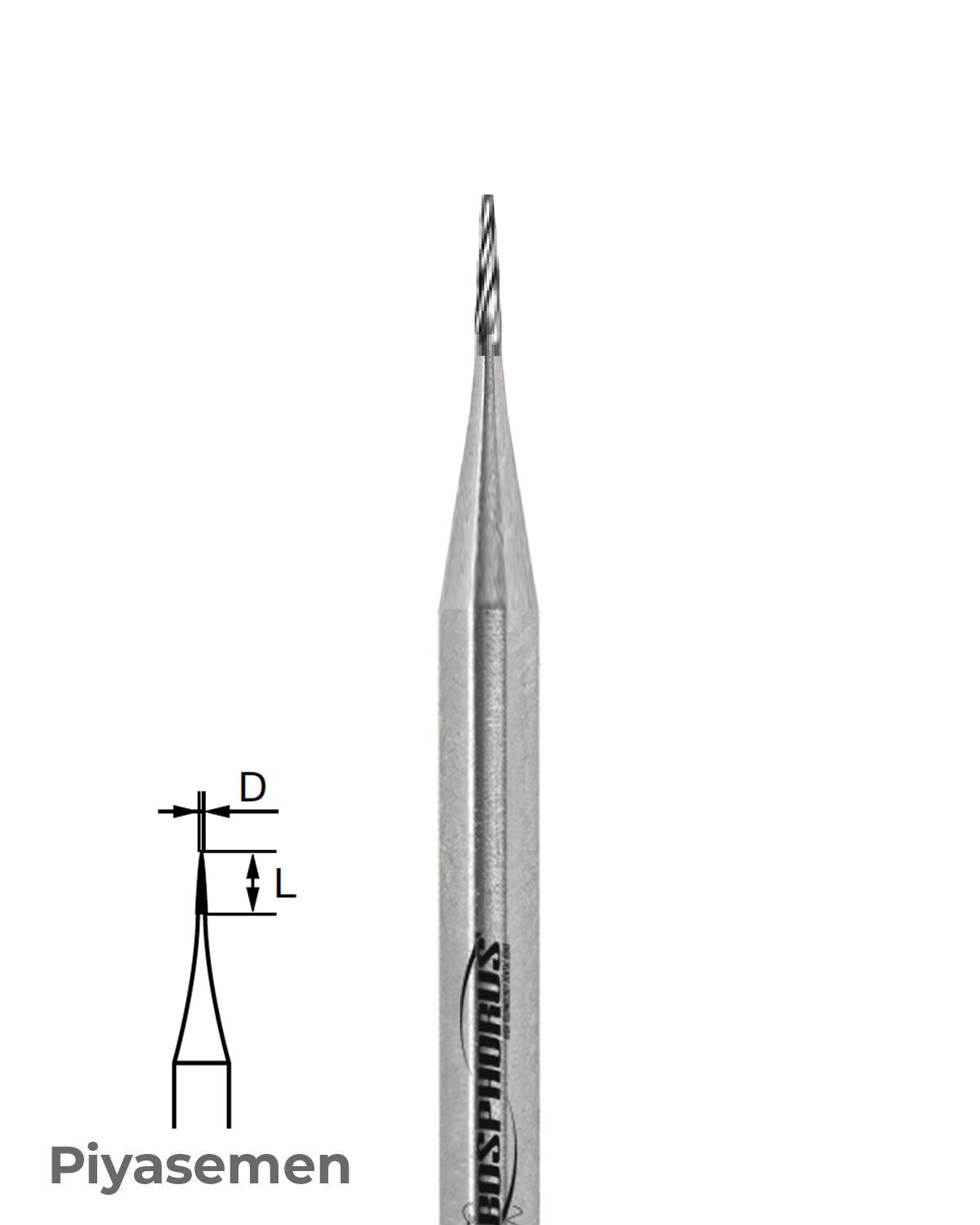 500104195Bos Piyesemen Tungsten Karbit Alev Uçlu, Laboratuvar Frez